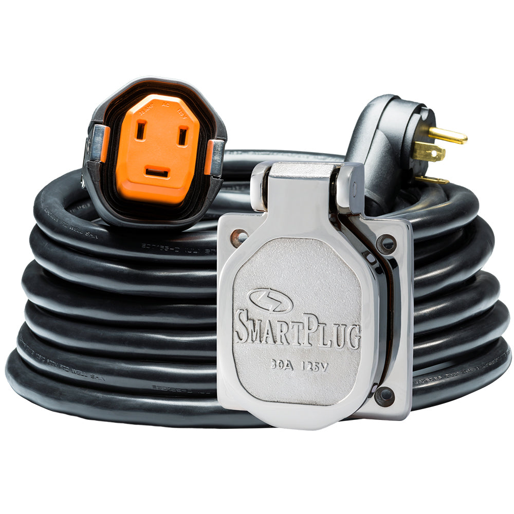 SmartPlug RV Kit 30 AMP Dual Configuration Cordset & Stainless Steel Inlet Combo - 30' - Skoutley Outdoors LLC