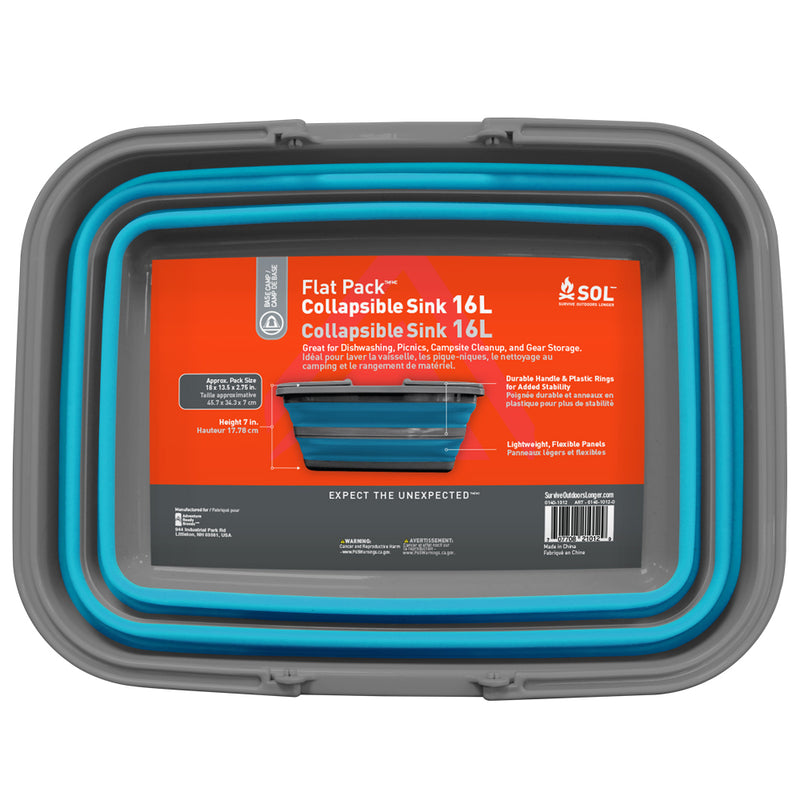 Load image into Gallery viewer, S.O.L. Survive Outdoors Longer Flat Pack Sink - 16L