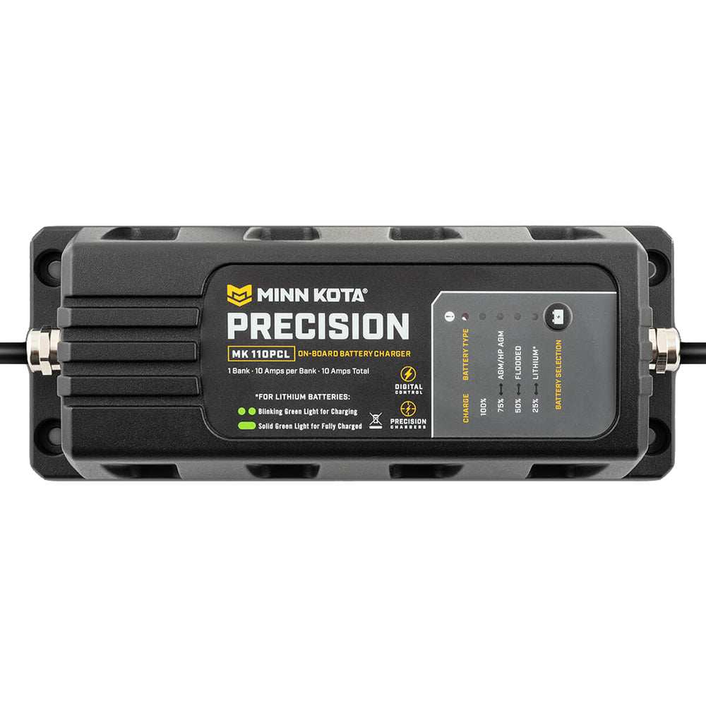 Minn Kota On-Board Precision Charger MK-110 PCL 1 Bank x 10 AMP LI Optimized Charger - Skoutley Outdoors LLC