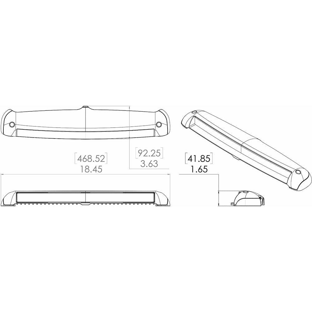 Lumitec Razor Light Bar - Flood - White Housing w/Inverted Logo Flush Mount - Skoutley Outdoors LLC
