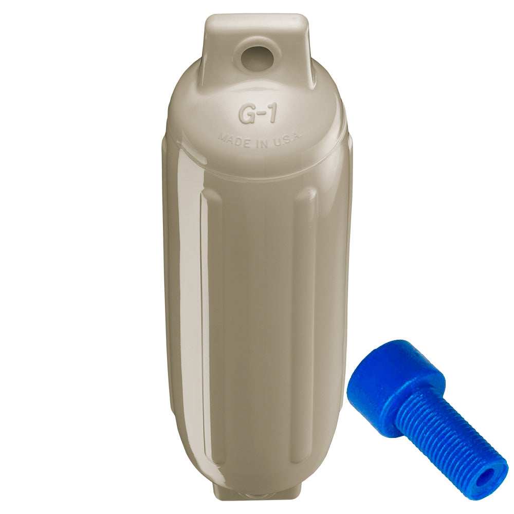 Polyform G-1 Twin Eye Fender 3.5" x 12.8" - Sand w/Adapter - Skoutley Outdoors LLC