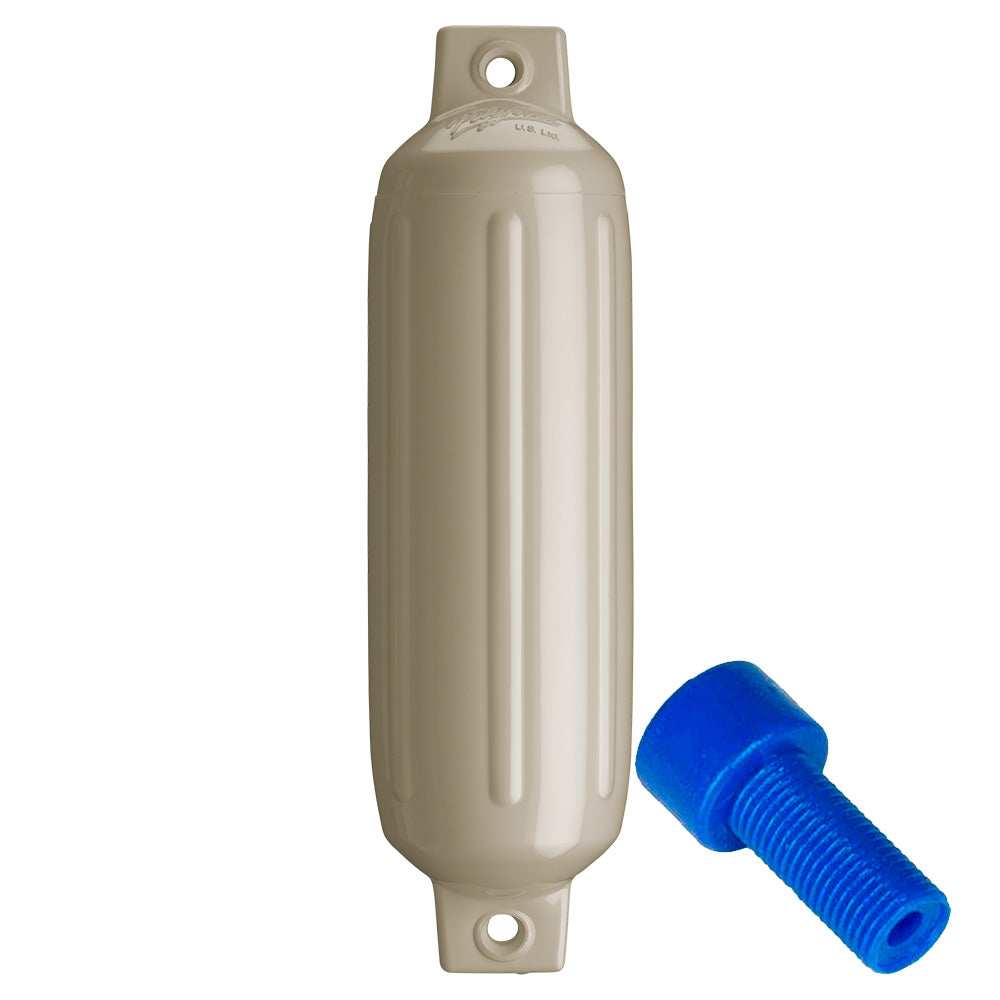 Polyform G-2 Twin Eye Fender 4.5" x 15.5" - Sand w/Adapter - Skoutley Outdoors LLC