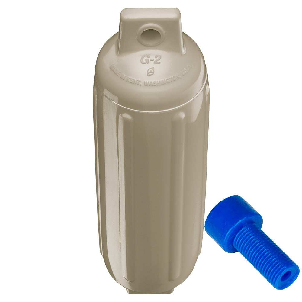 Polyform G-2 Twin Eye Fender 4.5" x 15.5" - Sand w/Adapter - Skoutley Outdoors LLC