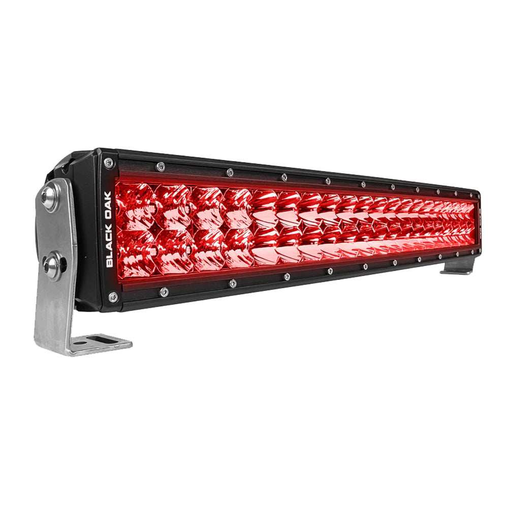 Black Oak 20" Curved Double Row Red LED Predator Hunting Light Bar - Combo Optics - Black Housing - Pro Series 3.0 - Skoutley Outdoors LLC