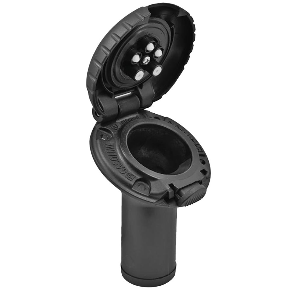 Attwood Deck Fill f/Carbon Canister System - Angled Body & Scalloped Black Plastic Cap - Skoutley Outdoors LLC