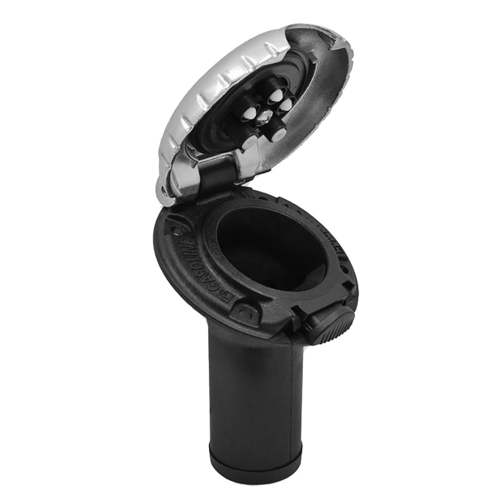 Attwood Deck Fill f/Carbon Canister System - Angled Body & Scalloped Chrome Cap - Skoutley Outdoors LLC