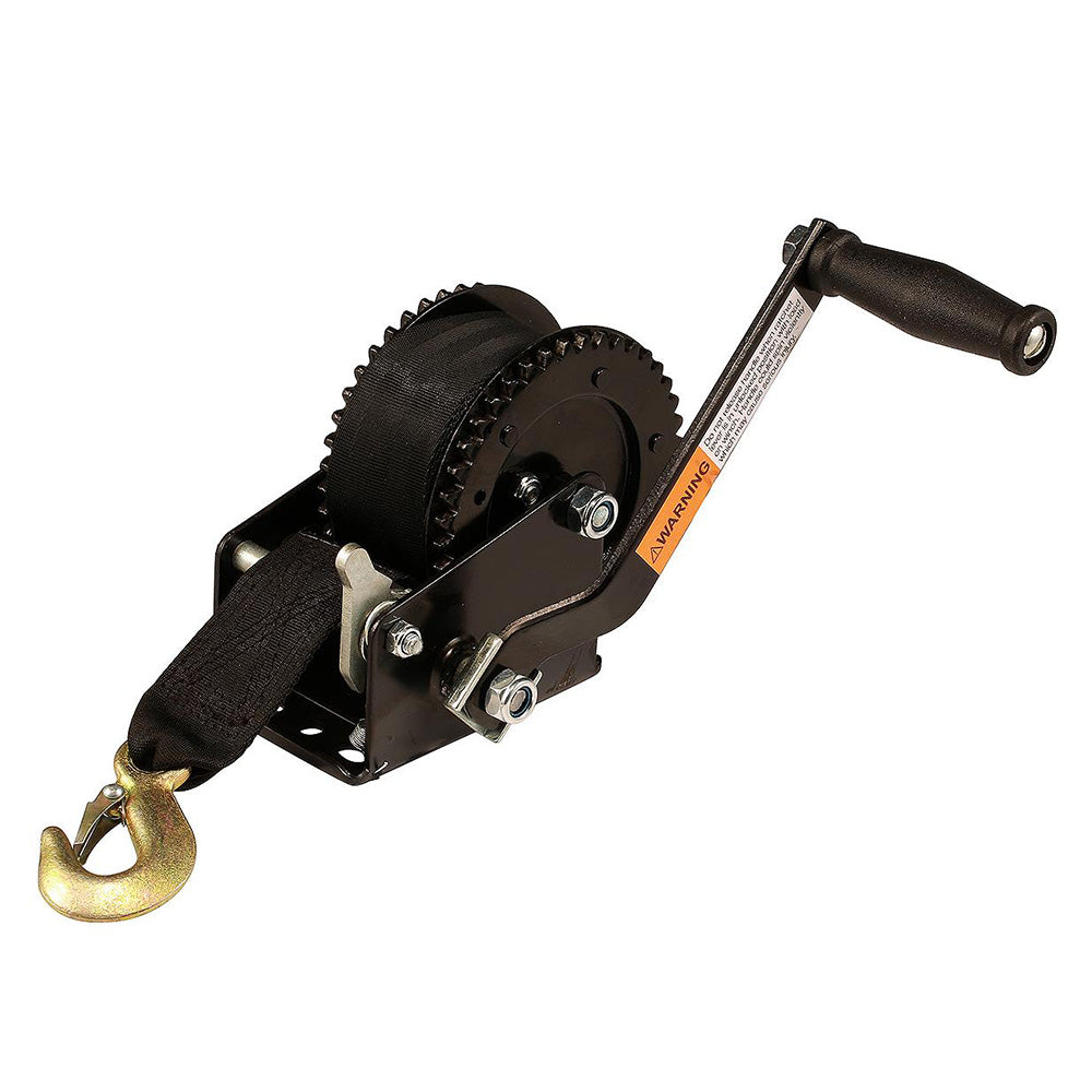 Attwood 2000 lb Dual Drive Winch - 2" x 20' Nylon Strap - Skoutley Outdoors LLC