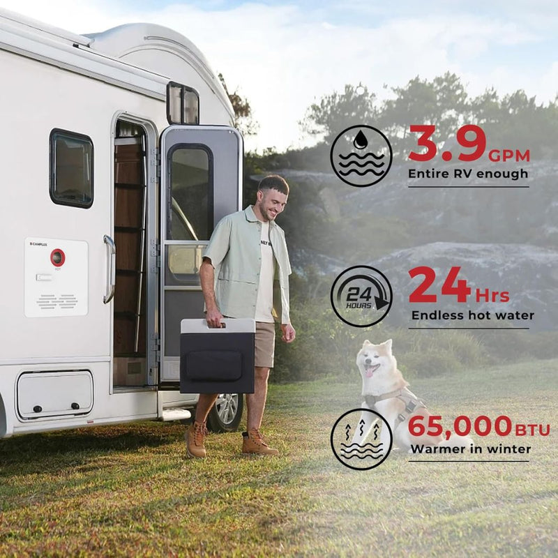 Load image into Gallery viewer, Camplux Elite 65,000 BTU RV Tankless Water Heater 2.64 GPM-White