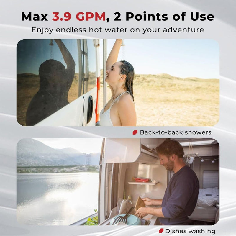 Load image into Gallery viewer, Camplux Elite 65,000 BTU RV Tankless Water Heater 2.64 GPM-White