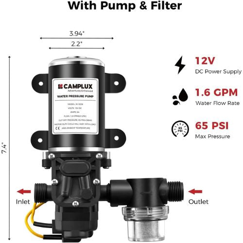 Load image into Gallery viewer, Camplux BW158BP60 Camping Water Heater With Pump Kit