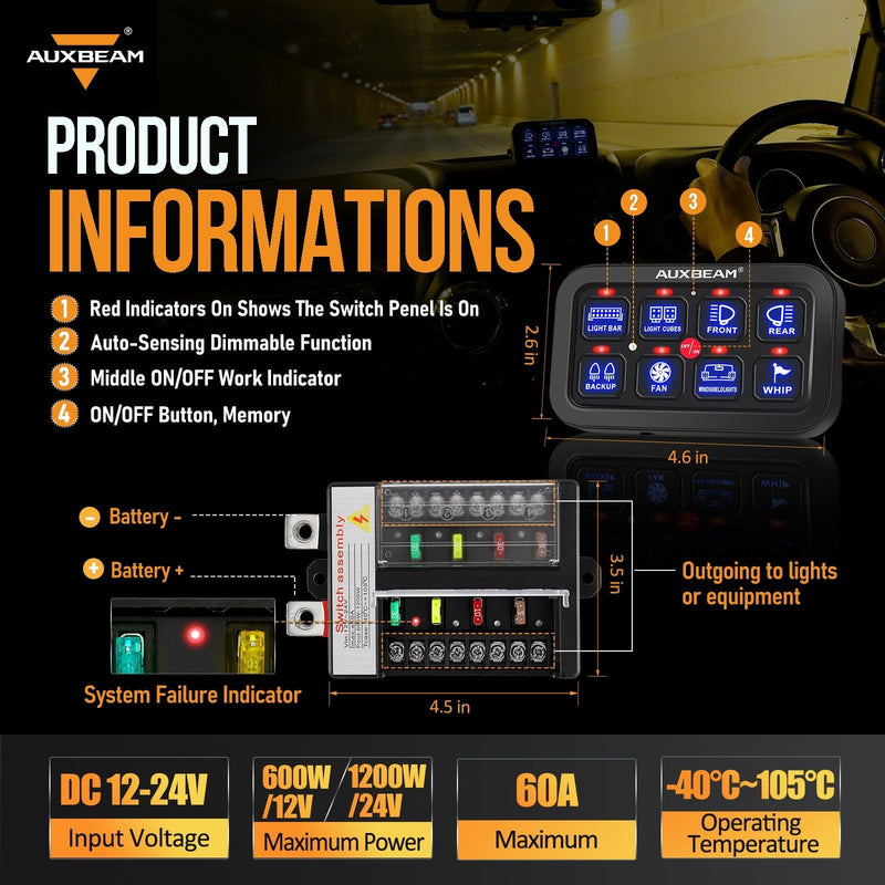 Load image into Gallery viewer, Single Series 6/8 Gang LED Switch Panel,Off Road Light Controller