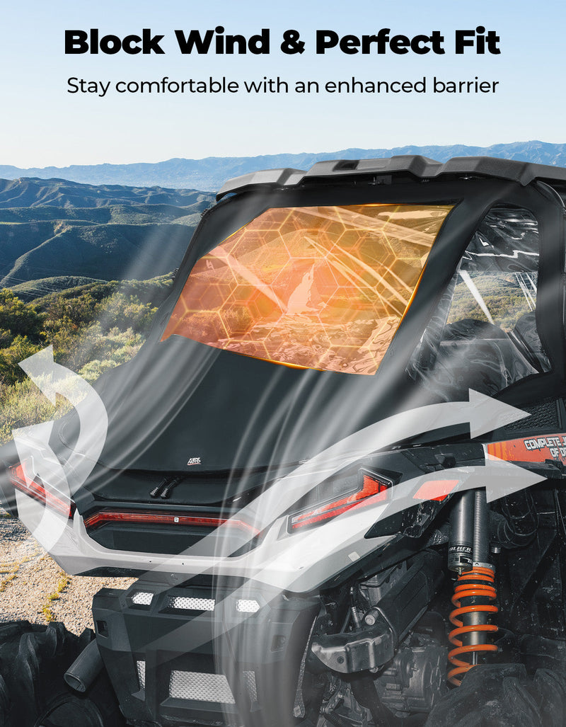 Load image into Gallery viewer, 2 in 1 UTV Rear Soft Windshield with Cargo Bed Cover for Polaris RZR XP 1000/4 2014-2023