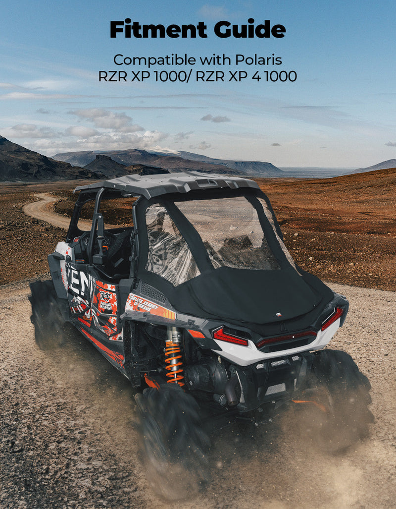 Load image into Gallery viewer, 2 in 1 UTV Rear Soft Windshield with Cargo Bed Cover for Polaris RZR XP 1000/4 2014-2023