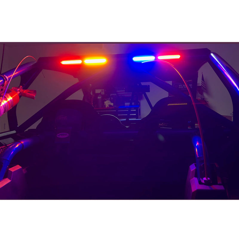 Load image into Gallery viewer, litt industries led chase bar rear facing light bar for utv rzr can am truck or overlander with 1.75" roll bar clamps mounted to polaris rzr turbo S