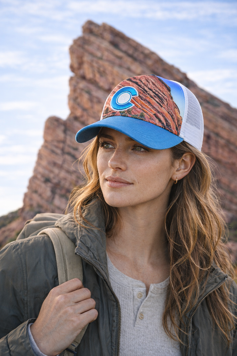 Load image into Gallery viewer, Red Rocks Trucker Hat V2