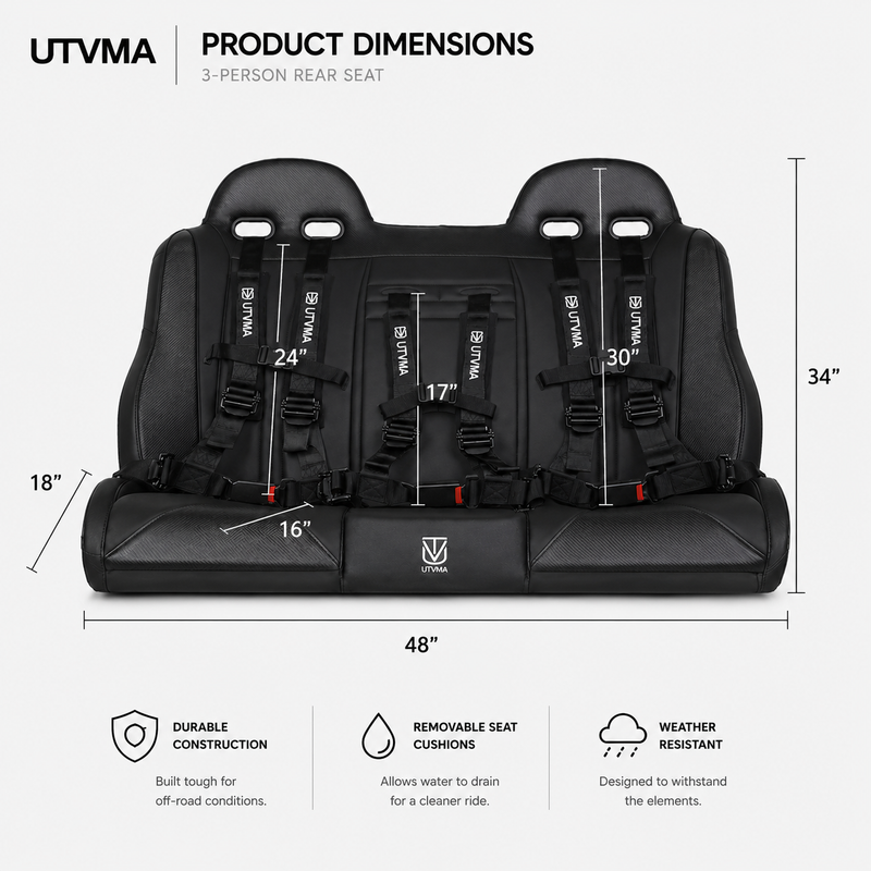 Load image into Gallery viewer, KRX 4 Rear Bench Seat (2023+) W Harnesses