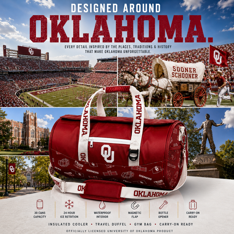 Load image into Gallery viewer, University of Oklahoma Duffel Cooler