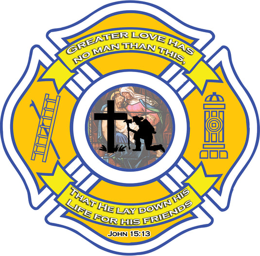 CHRISTIAN FIREFIGHTER WINDOW DECAL