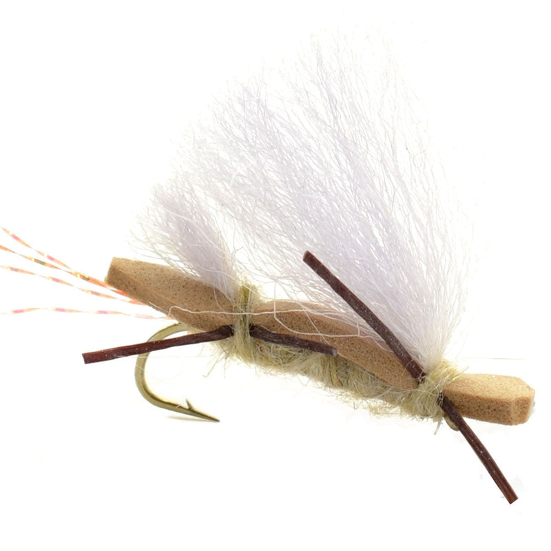 Load image into Gallery viewer, Chubby Chernobyl Ant Tan Foam Body Grasshopper Fly - 1 Dozen Flies Hook Size 10