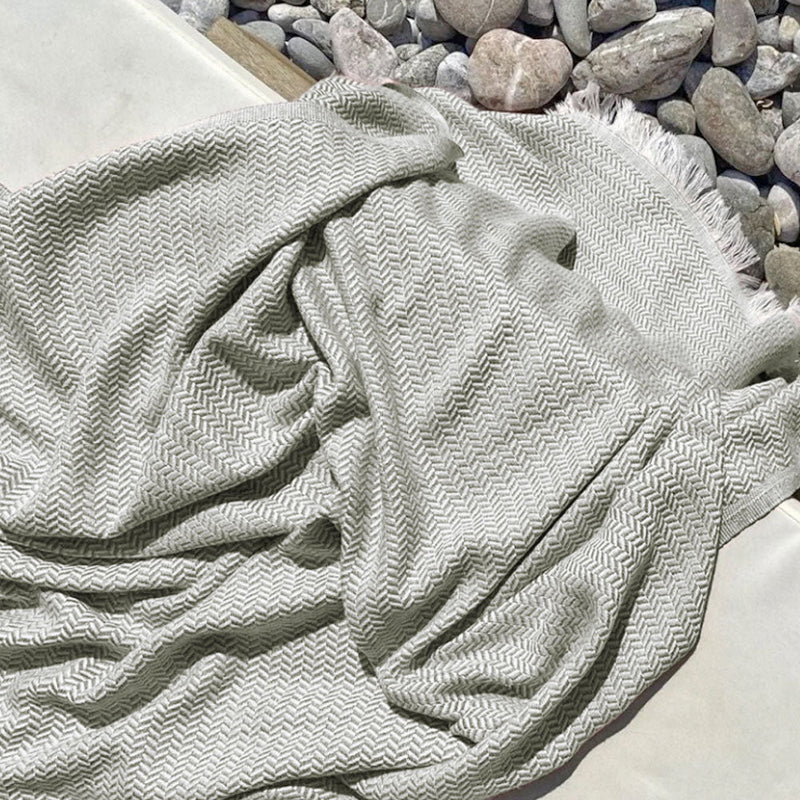 Load image into Gallery viewer, Cloud - Bamboo & Cotton Turkish Beach Towel