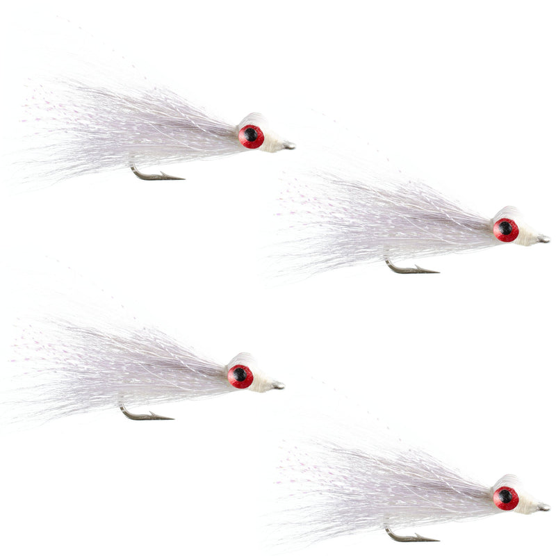 Load image into Gallery viewer, Clousers Deep Minnow White Streamer- 4 Saltwater - Bass Flies - Size 1/0