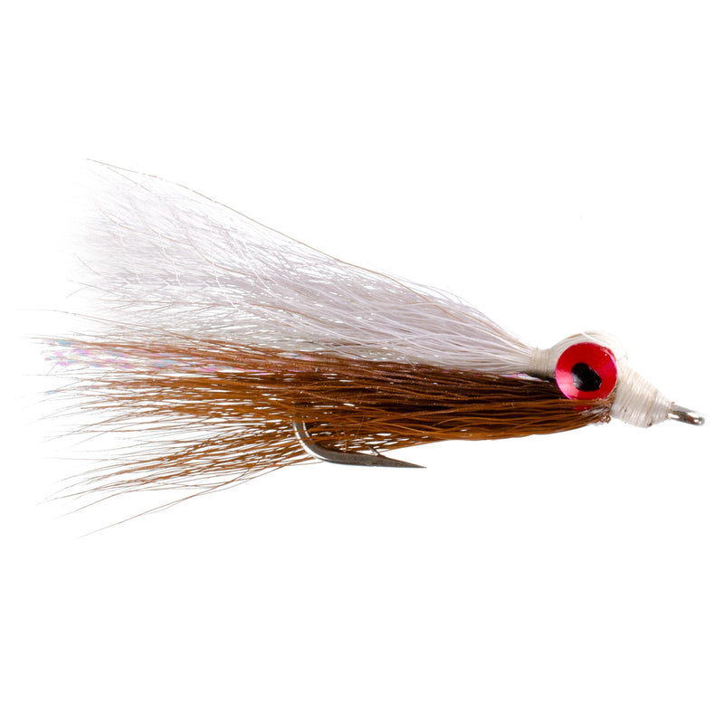 Load image into Gallery viewer, Clousers Deep Minnow Brown/White Streamer- 4 Saltwater Flies - Size 1/0