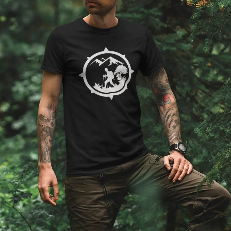Load image into Gallery viewer, Hiking Mountain Compass Man T-Shirt