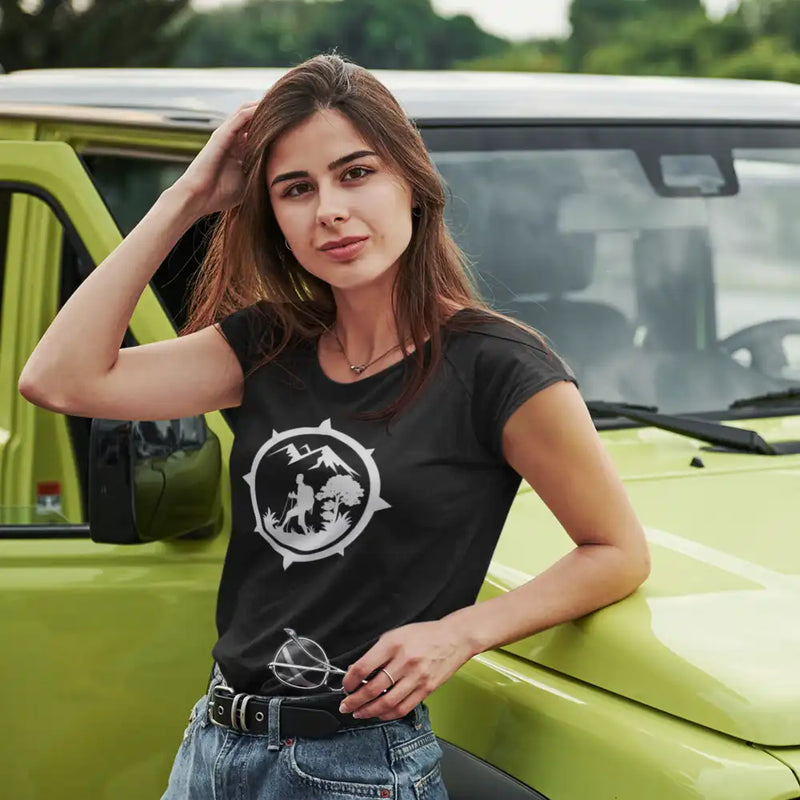 Load image into Gallery viewer, Hiking Mountain Compass T-Shirt for Women
