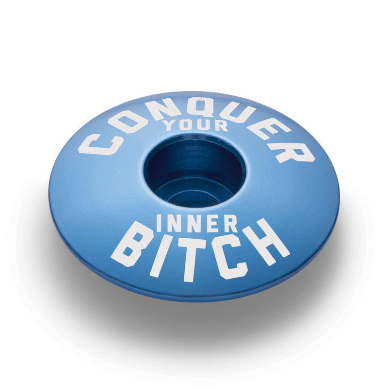 Load image into Gallery viewer, Conquer Your Inner Bitch Custom Bicycle Headset Cap