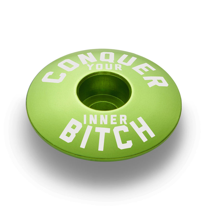 Load image into Gallery viewer, Conquer Your Inner Bitch Custom Bicycle Headset Cap