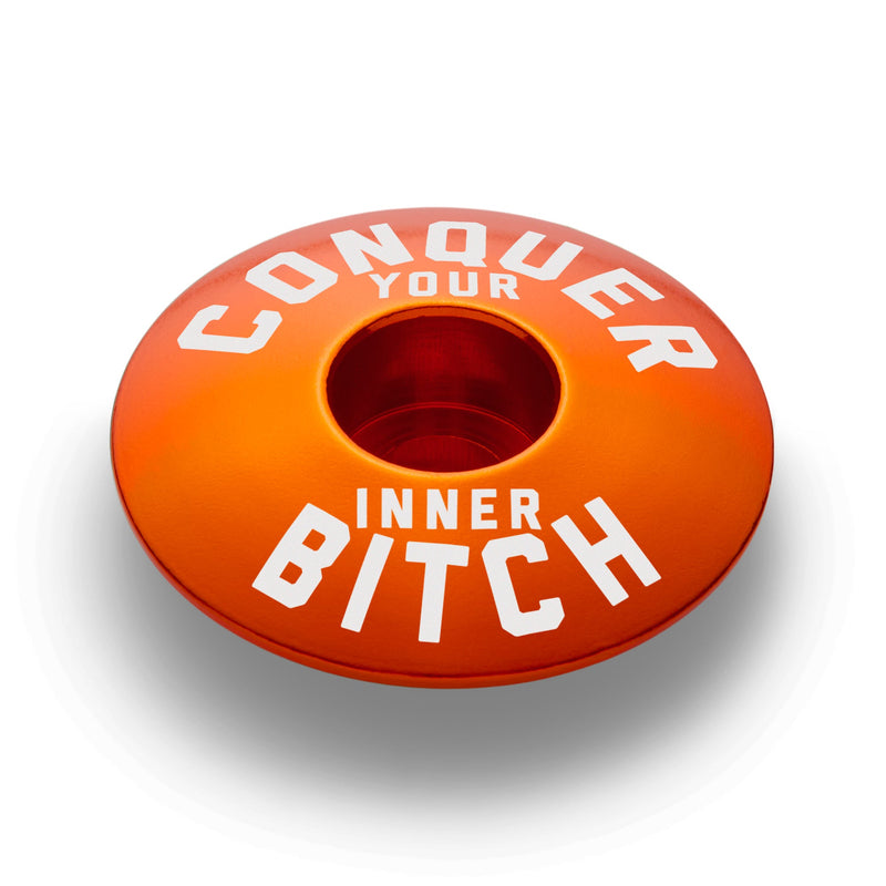 Load image into Gallery viewer, Conquer Your Inner Bitch Custom Bicycle Headset Cap
