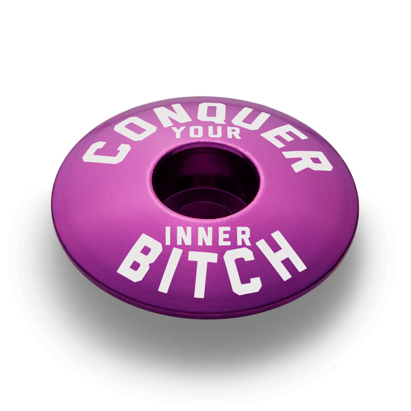 Load image into Gallery viewer, Conquer Your Inner Bitch Custom Bicycle Headset Cap