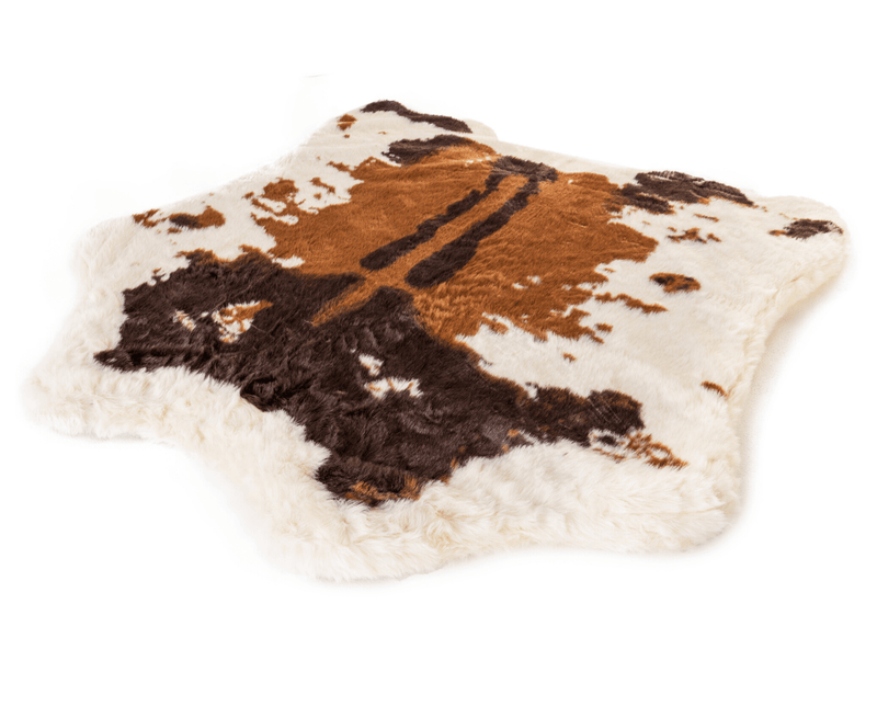 Load image into Gallery viewer, PupRug® Animal Print Memory Foam Dog Bed - Brown Faux Cowhide