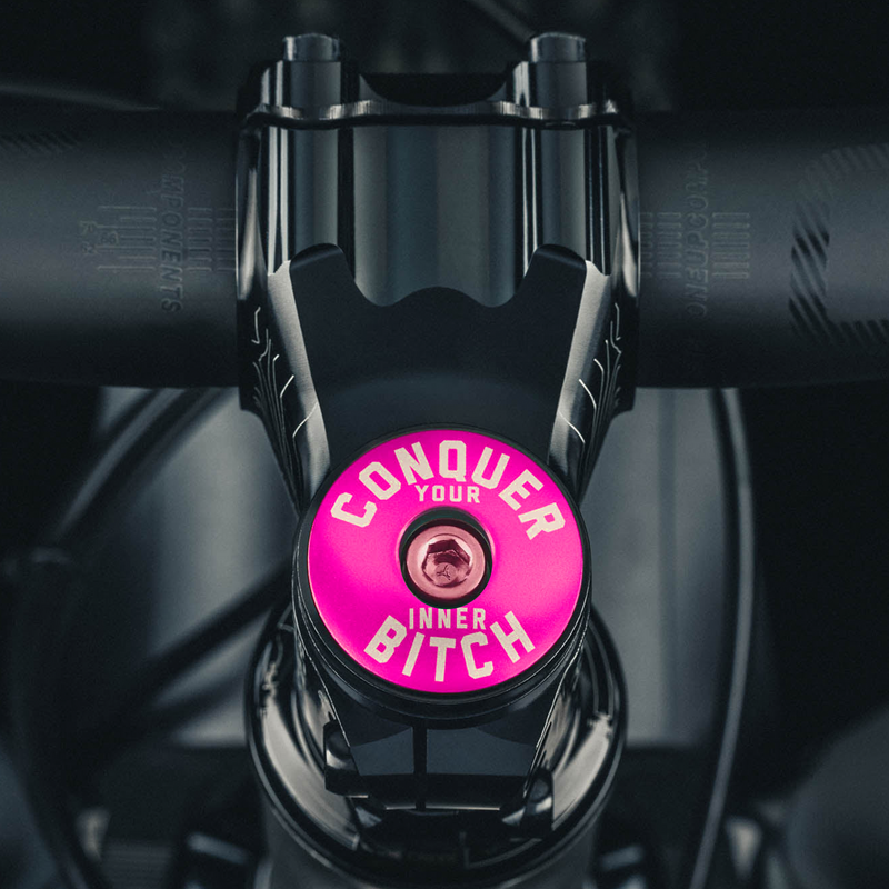 Load image into Gallery viewer, Conquer Your Inner Bitch Custom Bicycle Headset Cap