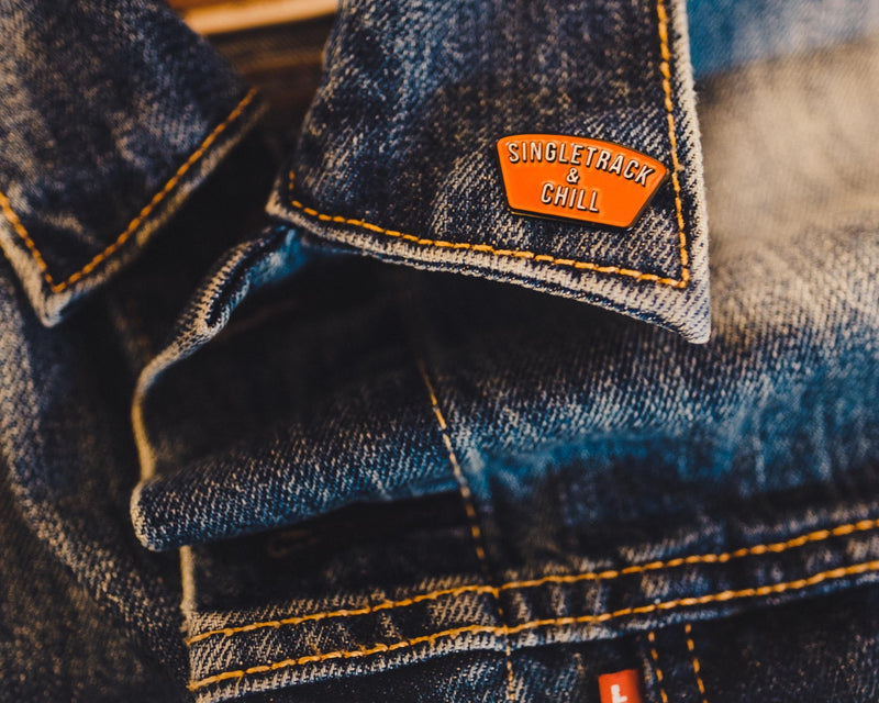 Load image into Gallery viewer, Singletrack & Chill Enamel Pin