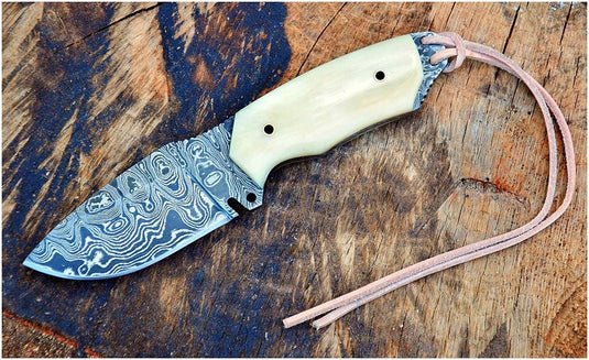 Custom Handmade Damascus Steel Skinning Knife – 4
