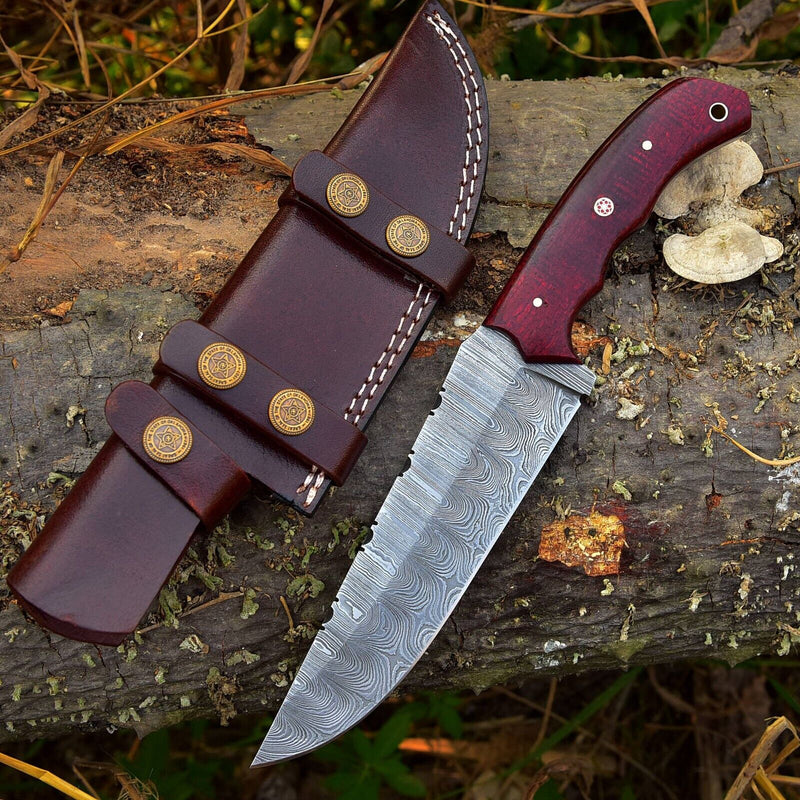 Load image into Gallery viewer, Custom Handmade 4.5-Inch Damascus Steel Skinning Knife with G10 Handle
