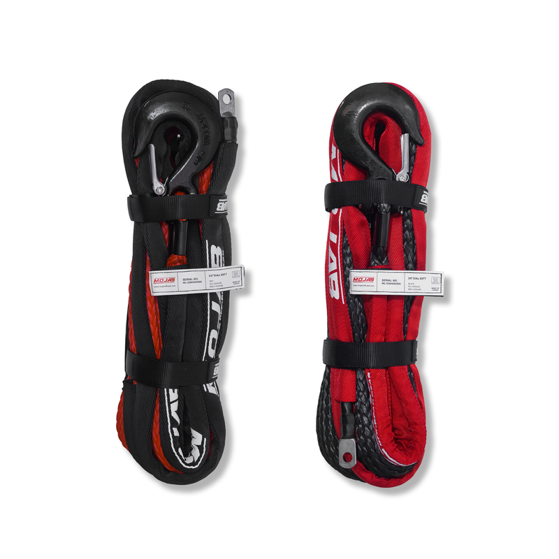 Load image into Gallery viewer, 3/8'' x 85' Synthetic Winch Rope with Removeable forged winch hook