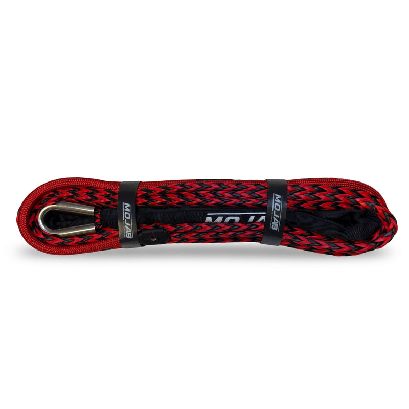 Load image into Gallery viewer, Premium 3/8” x 62’ dual black and red synthetic winch line