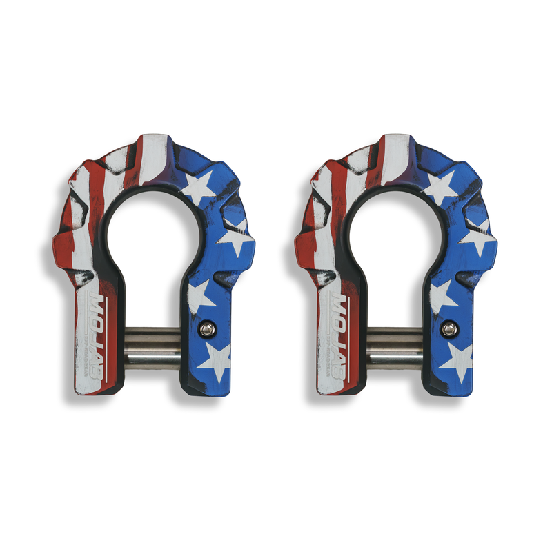 Load image into Gallery viewer, American Flag - 3/4'' Extreme duty Aluminum Shackle set (9T) - (LIFE TIME WARRANTY*)