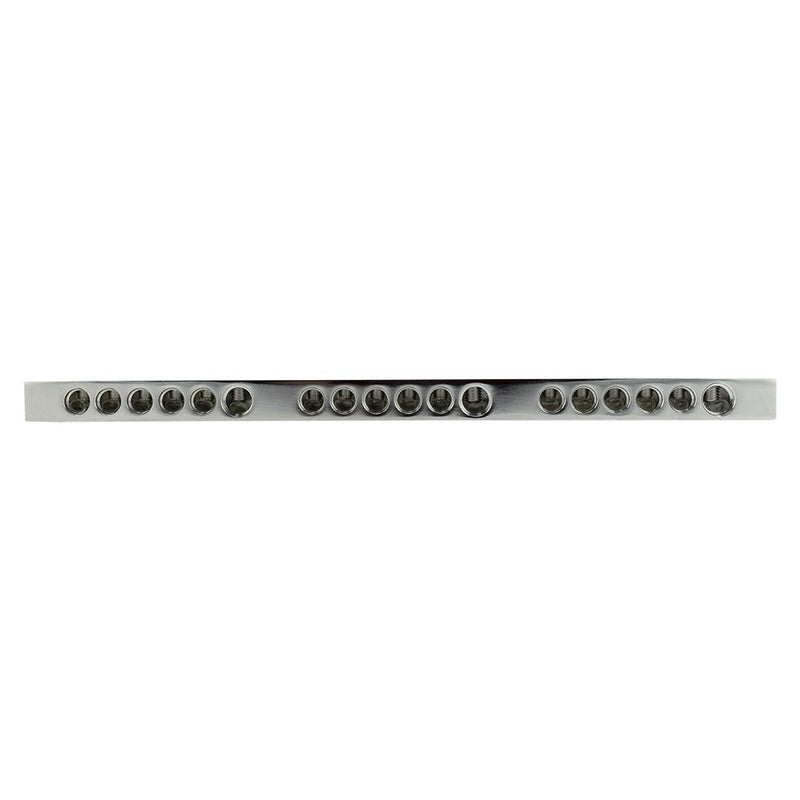 Load image into Gallery viewer, Chrome Plated Distribution Bar Block 3x 1/0-GA and 15 x 2/0-GA Direct Bolt Down Type 19" Long