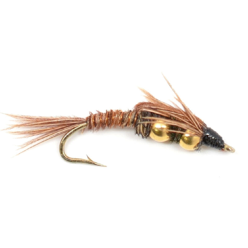 Load image into Gallery viewer, Double Bead Pheasant Tail Nymph Fly Fishing Flies - 6 Flies Hook Size 12