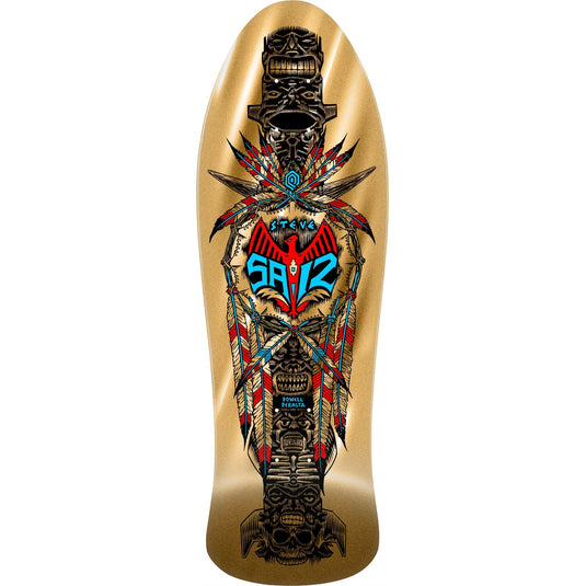 Powell Peralta Steve Saiz Totem Reissue Skateboard Deck - 10″ Gold Foil **PRE-ORDER**