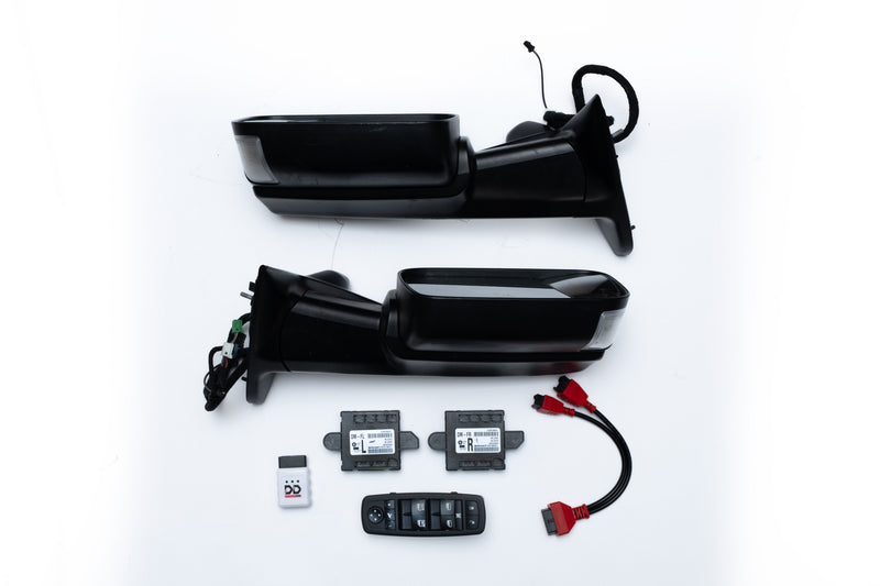 Load image into Gallery viewer, 2013-2022 Genuine Mopar Ram 2500 3500 4500 5500 Truck Power Folding Tow Mirrors Plug-and-Play Kit