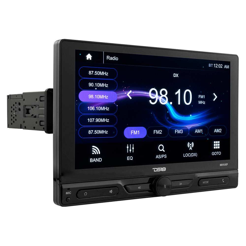 10.5" Floating Adjustable Modular Touchscreen Mechless Single-DIN Head Unit with Bluetooth, Apple Car Play, Android Mirror Link, USB, AUX, SD, AM, FM - Skoutley Outdoors LLC