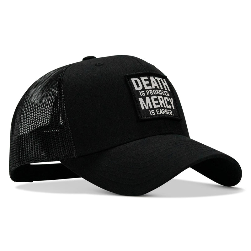 Load image into Gallery viewer, Death Is Promised. Mercy Is Earned Patch Snapback Hat