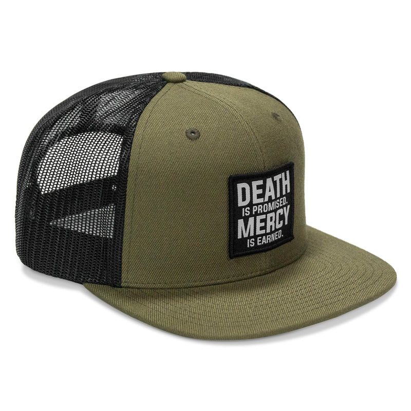 Load image into Gallery viewer, Death Is Promised. Mercy Is Earned Patch Flatbill Hat