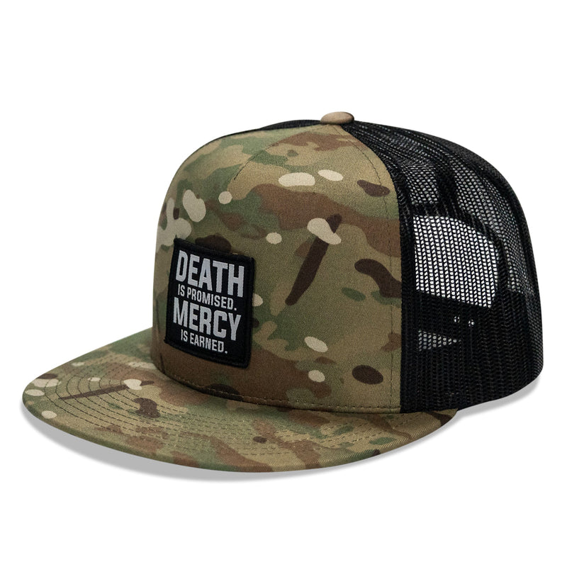 Load image into Gallery viewer, Death Is Promised. Mercy Is Earned Patch Flatbill Hat