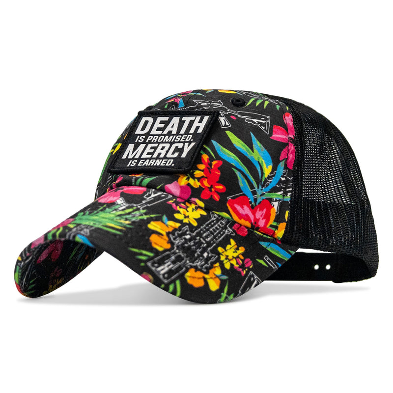 Load image into Gallery viewer, Death Is Promised. Mercy Is Earned Patch. Tactical Ripstop Mesh Snapback Hat