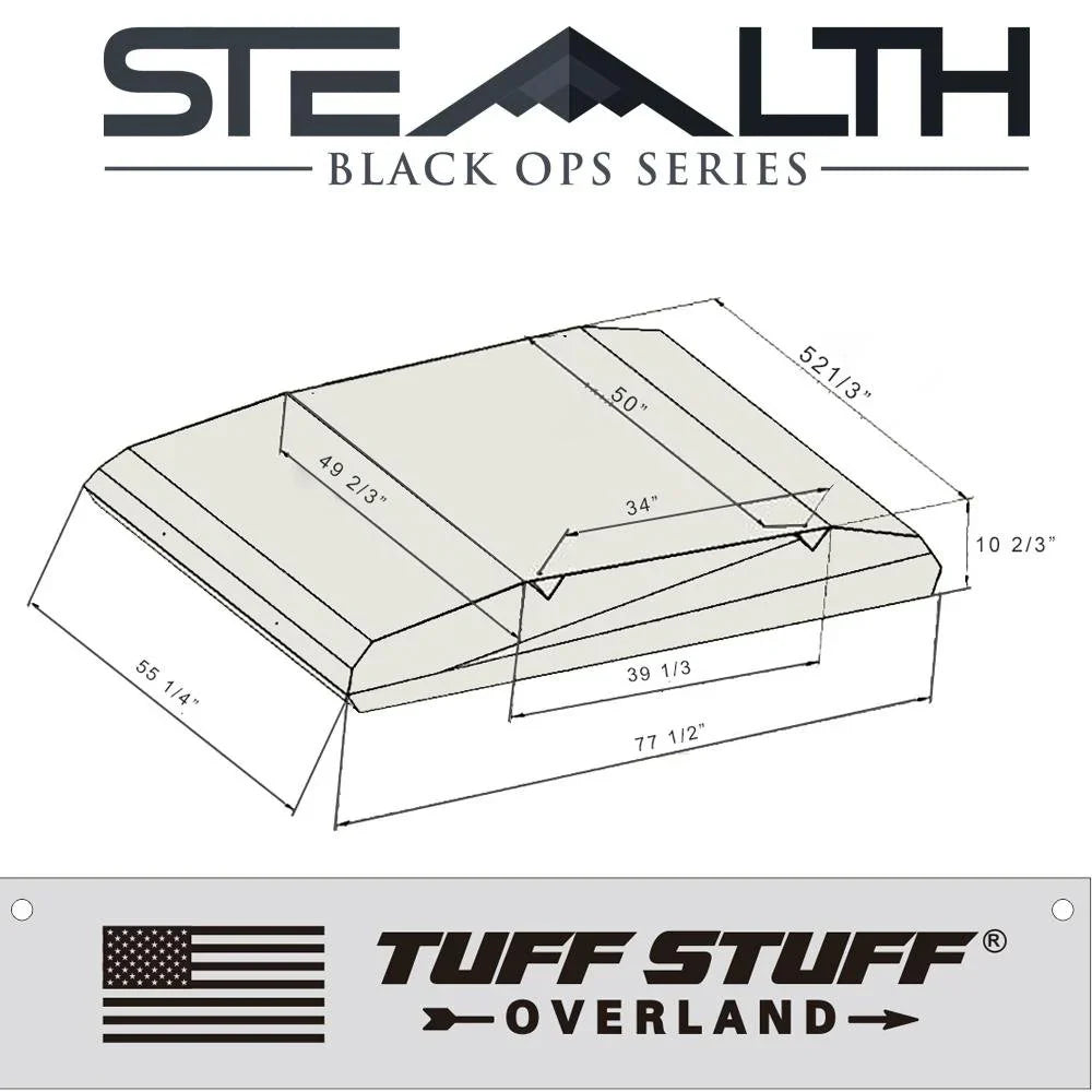 Stealth Hardshell Rooftop Tent – Aluminum – 3 Person – Black – Low-Profile Overland Tent